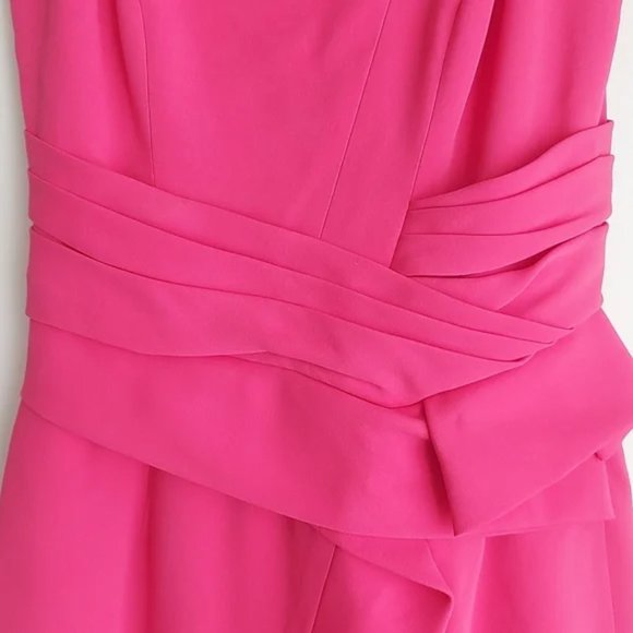 J. Mendel Silk Asymmetric Sleeveless Peplum Dress Pink Size 4 - Picture 6 of 9